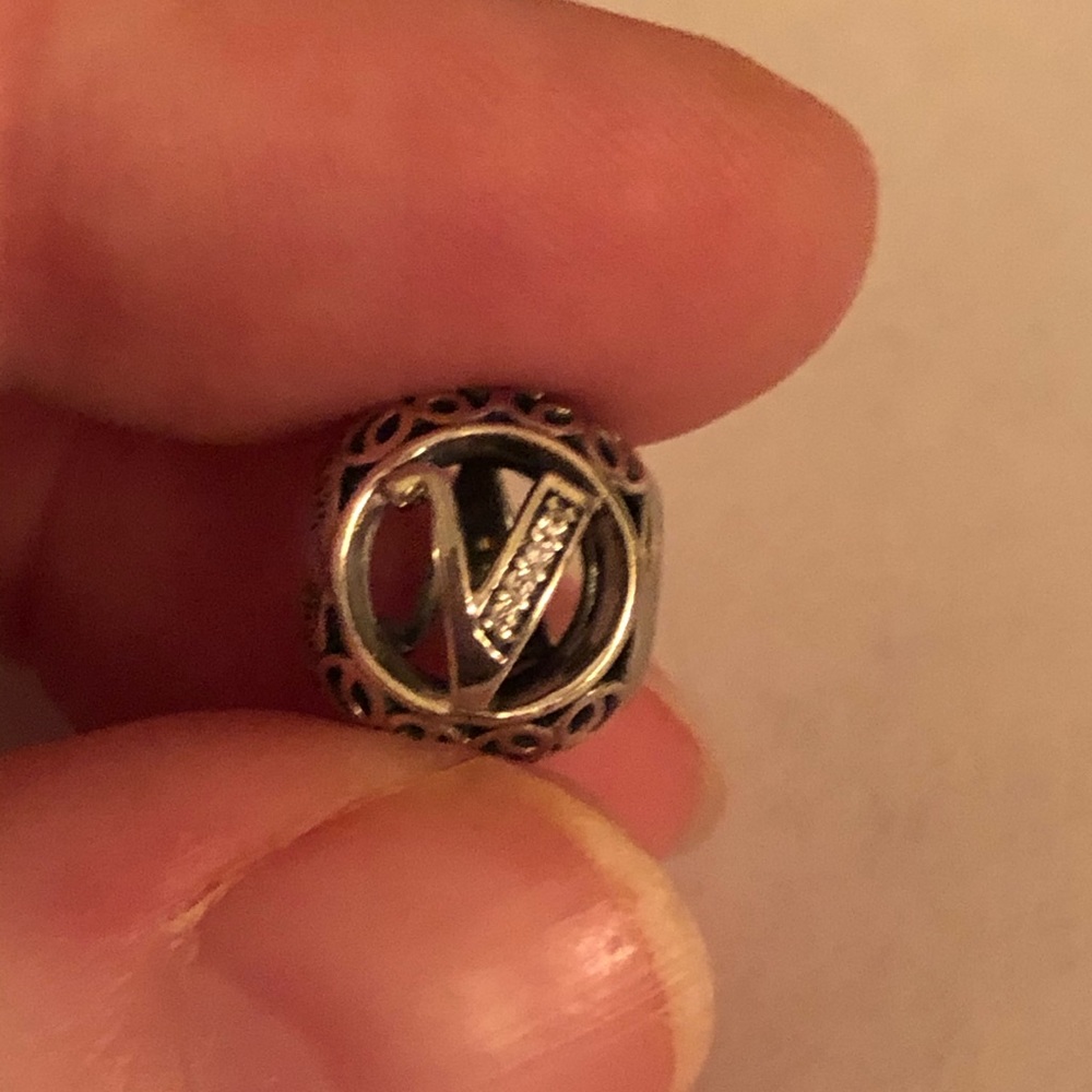 Pandora Vintage Letter V Charm